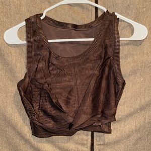 Aerie Chocolate Ribbed Crop Top
